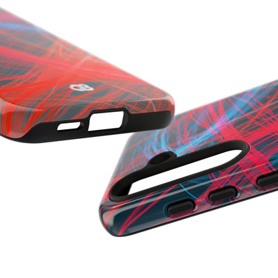 Neon Fiber Stream · Tough Phone Case for Samsung · Red