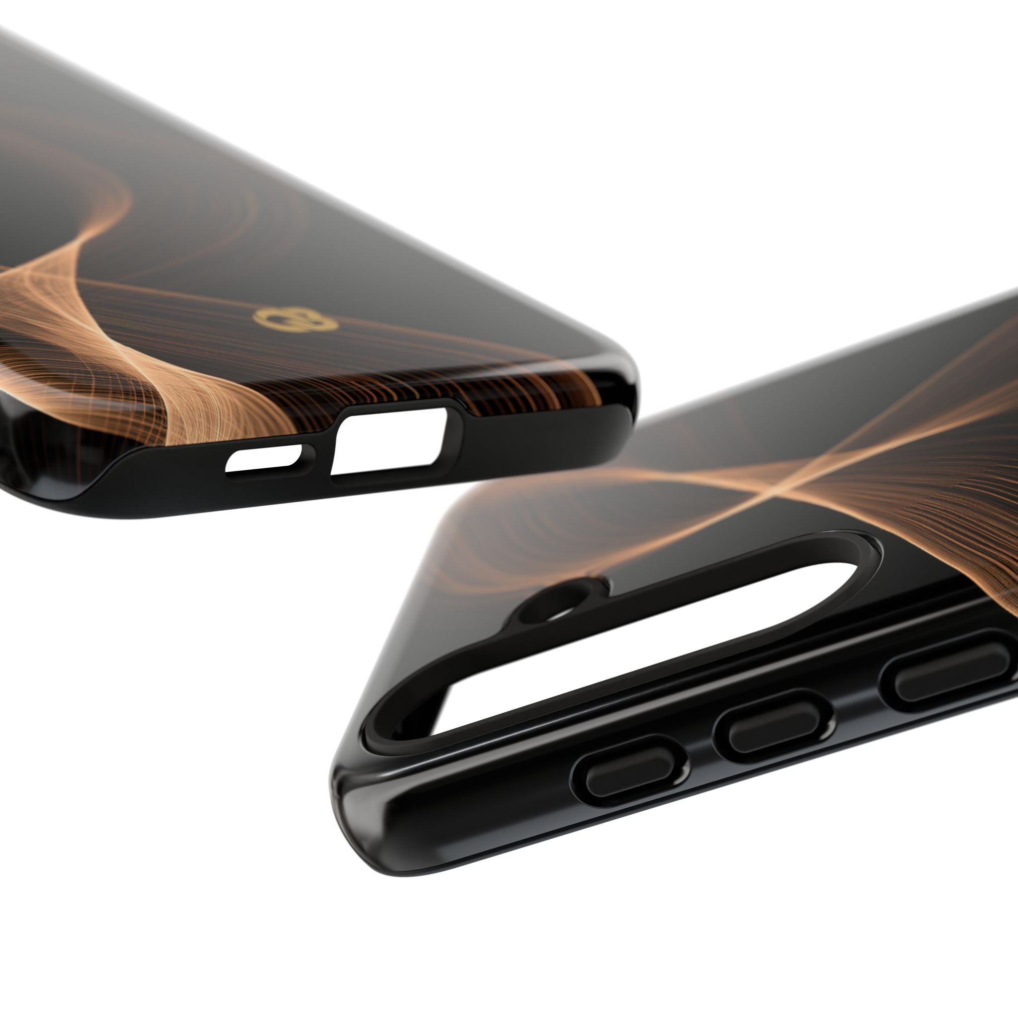 Brown Tough Phone Case for Samsung - Copper Silk Wave