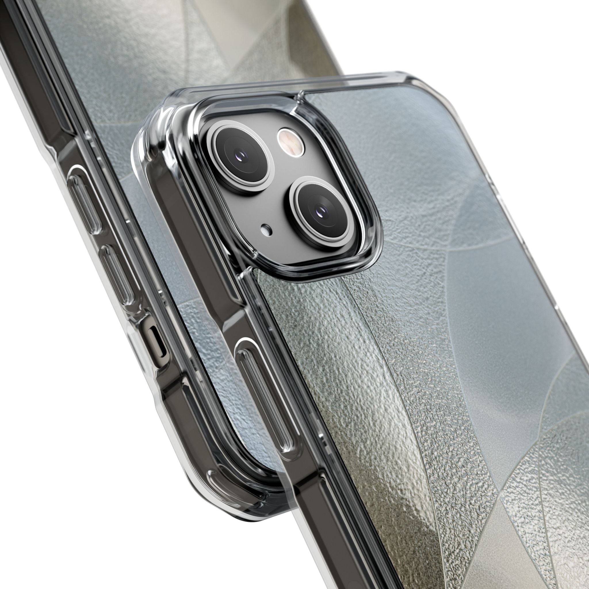 Silver Impact MagSafe Phone Case for iPhone - Frosted Silver Mosaic