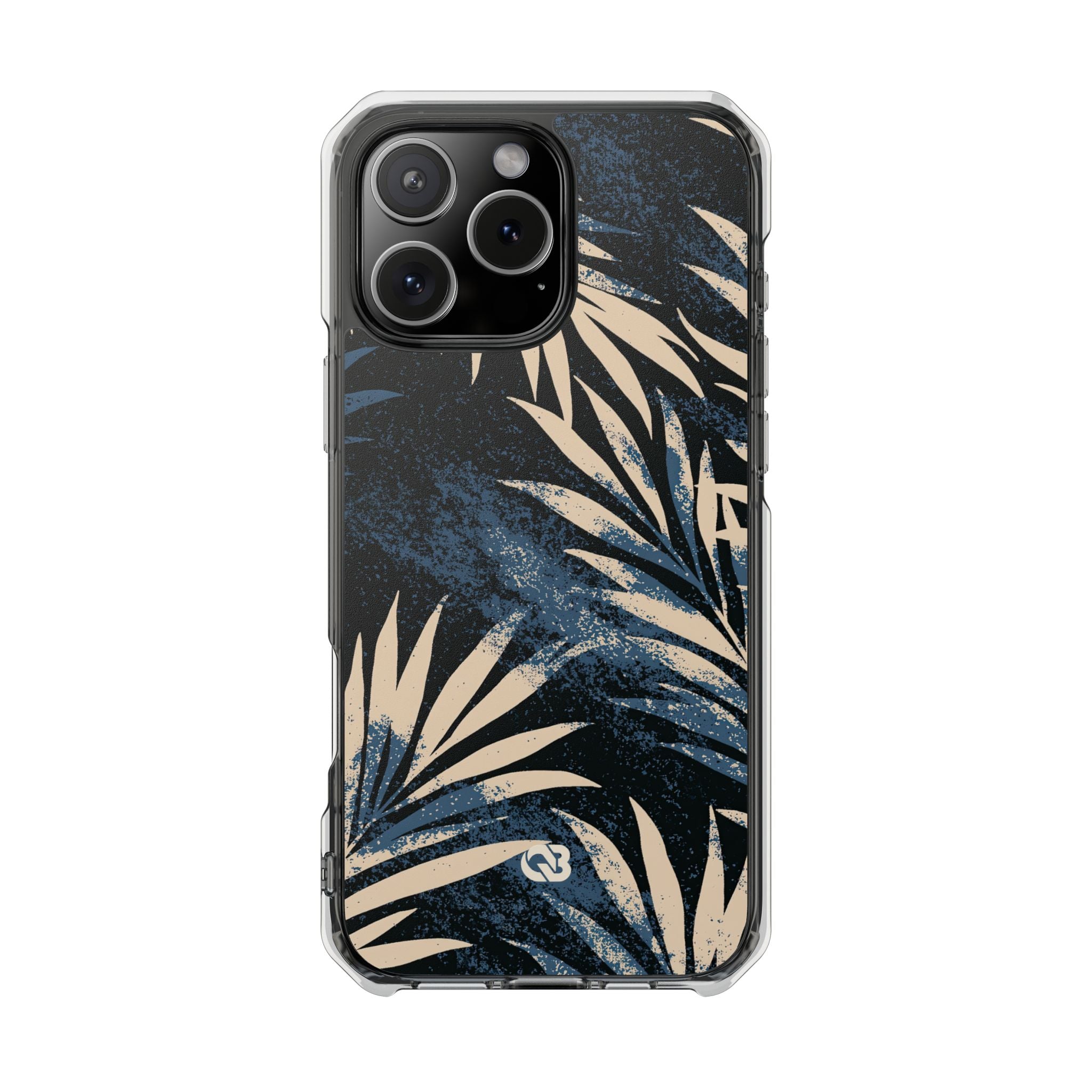 Blue Impact MagSafe Phone Case for iPhone - Midnight Indigo Palm