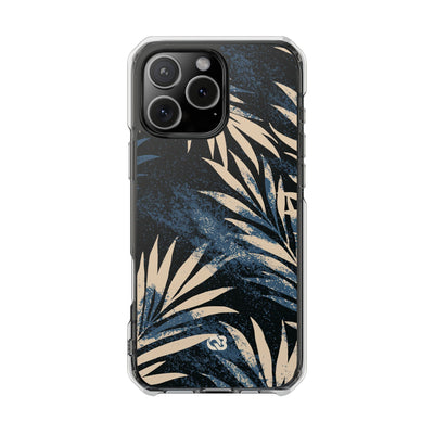 Blue Impact MagSafe Phone Case for iPhone - Midnight Indigo Palm