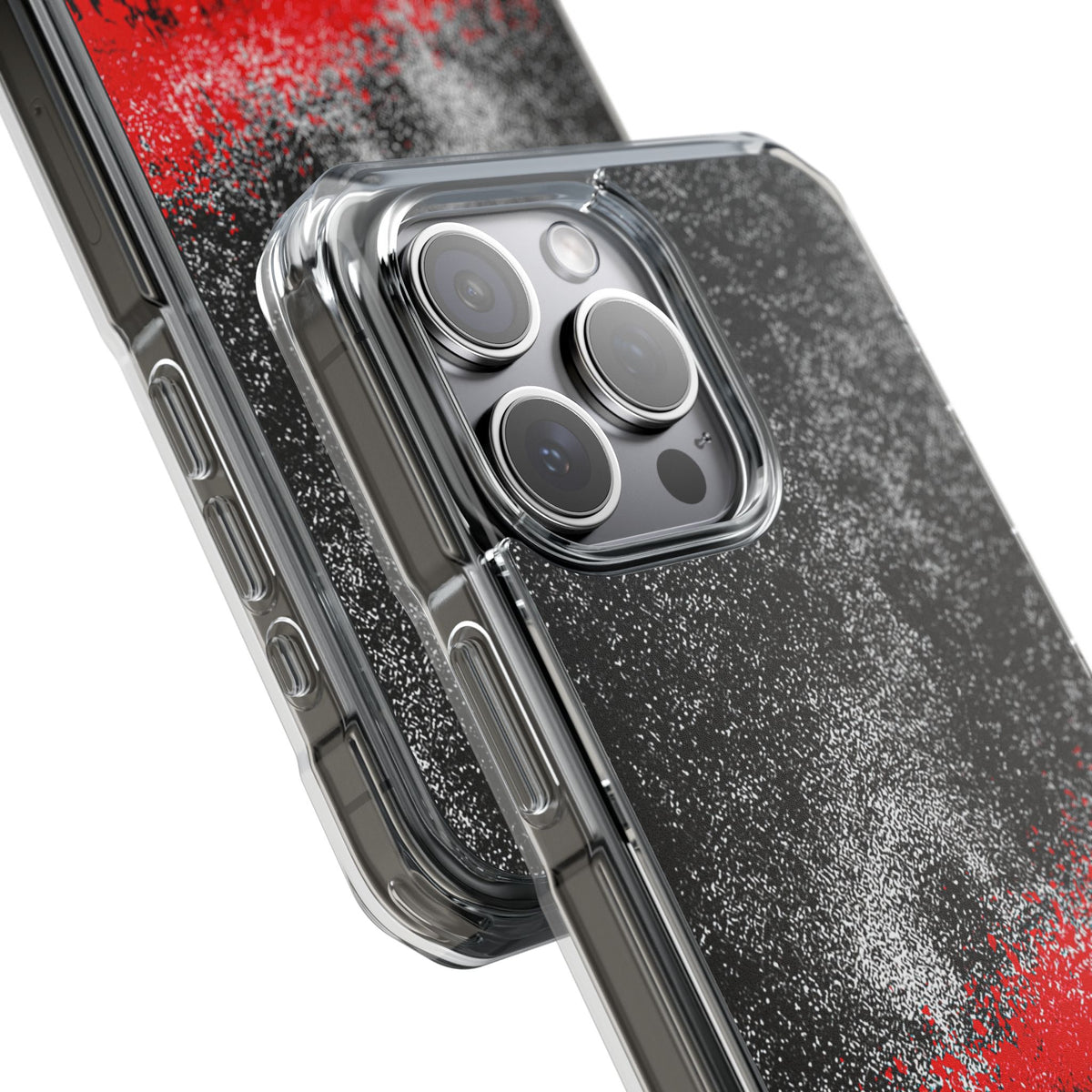 Crimson Noir Drip · Clear Impact Magnetic Phone Case for iPhone ·  Black