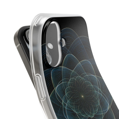 Blue Lite Phone Case for iPhone - Celestial Wireframe Bloom
