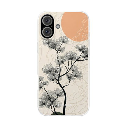 Spiky Tree Sunset iPhone 16 Plus Case - Soft