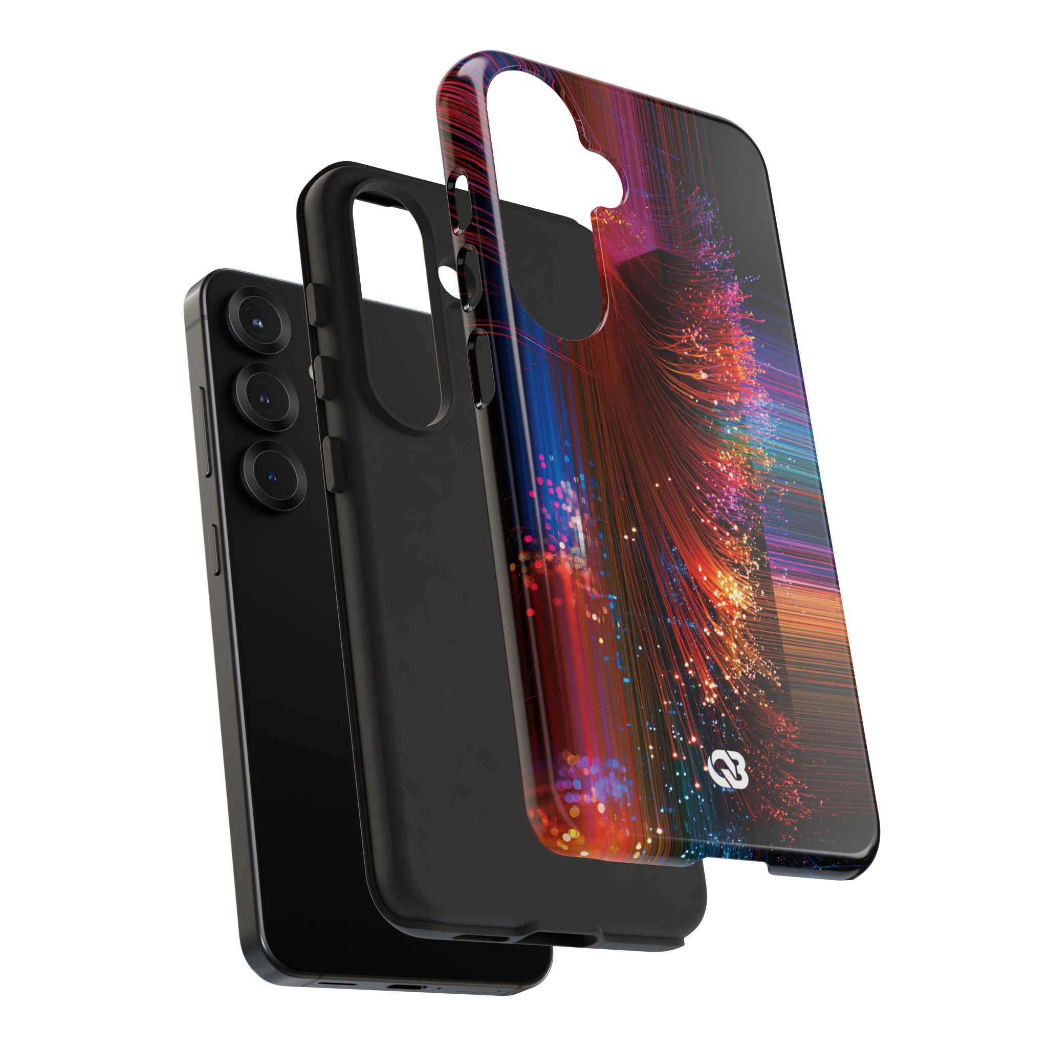 Black Tough Phone Case for Samsung - Cyber Optic Streak