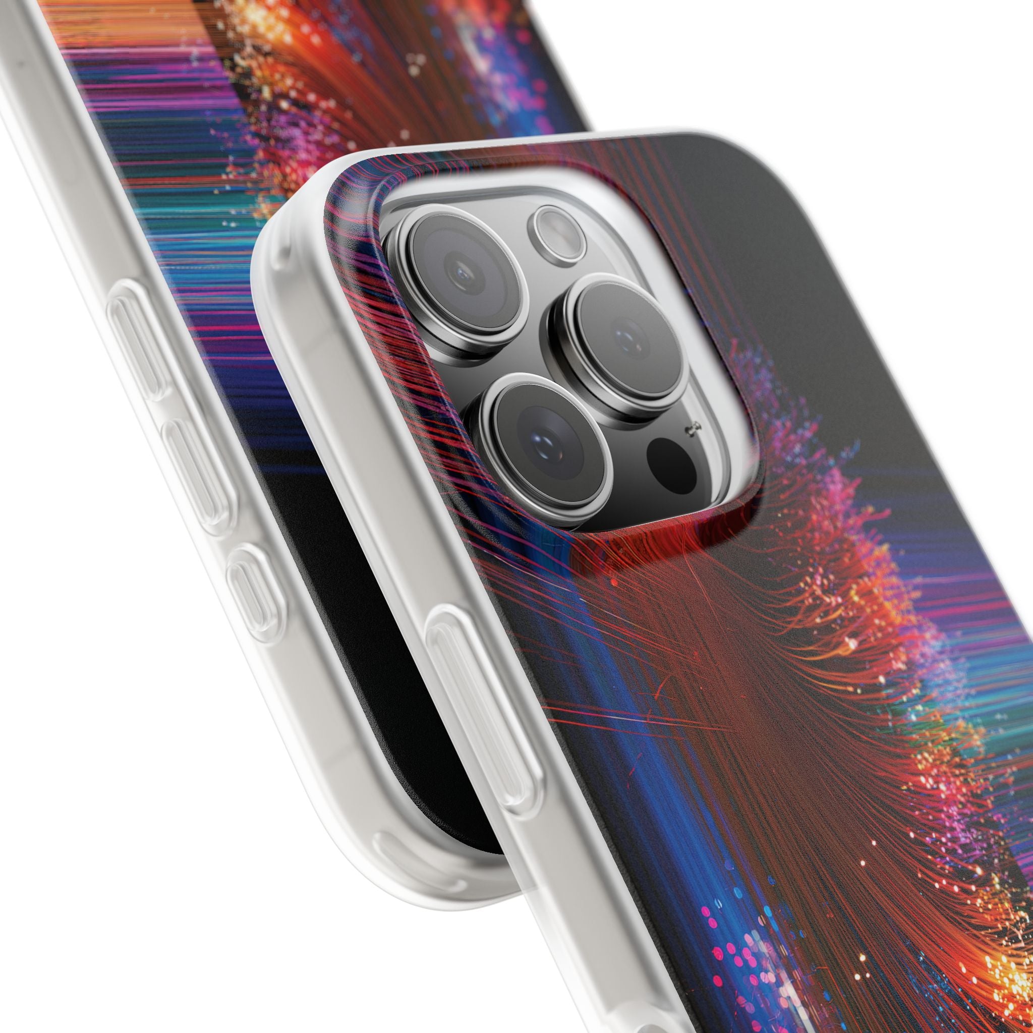 Black Lite Phone Case for iPhone - Cyber Optic Streak