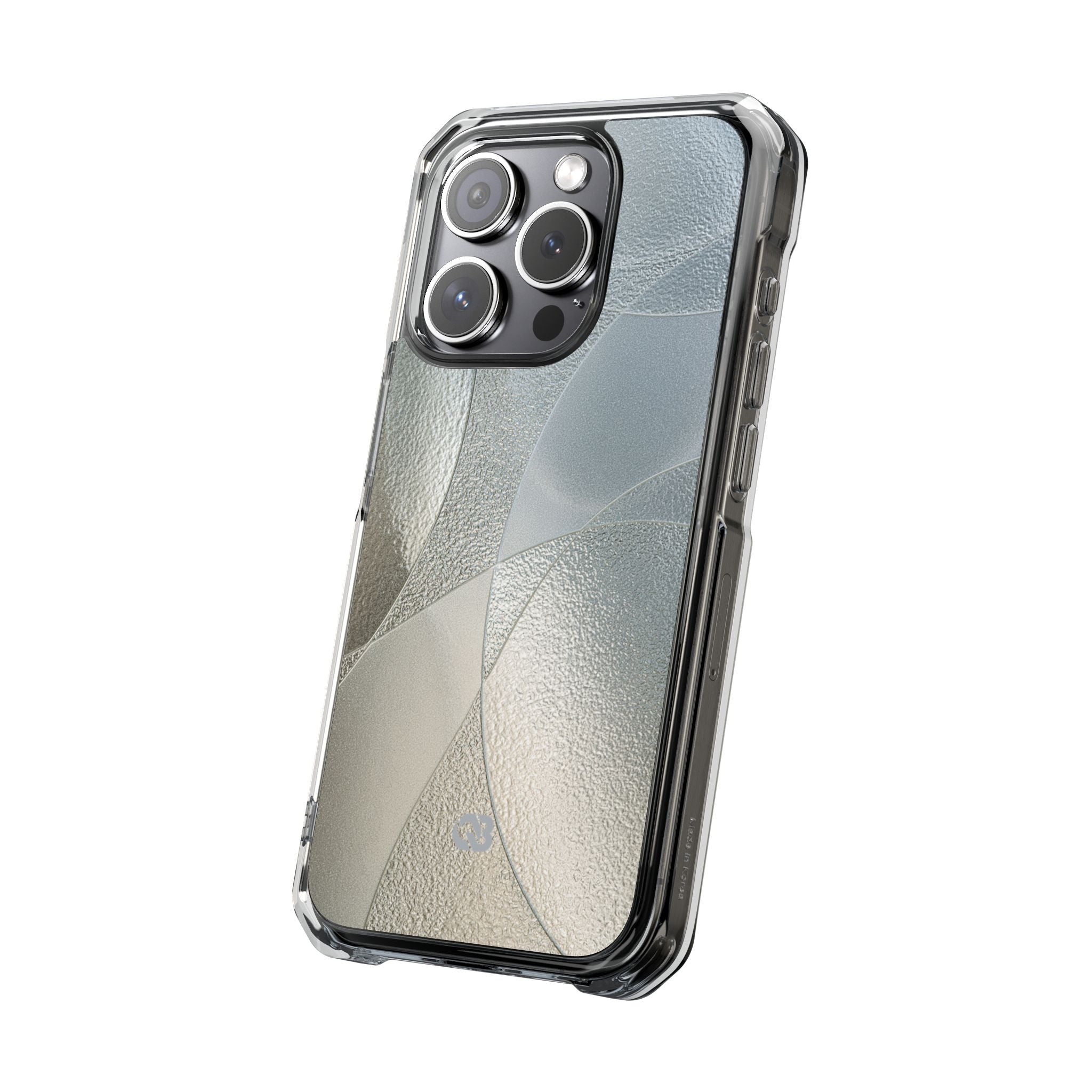 Silver Impact MagSafe Phone Case for iPhone - Frosted Silver Mosaic