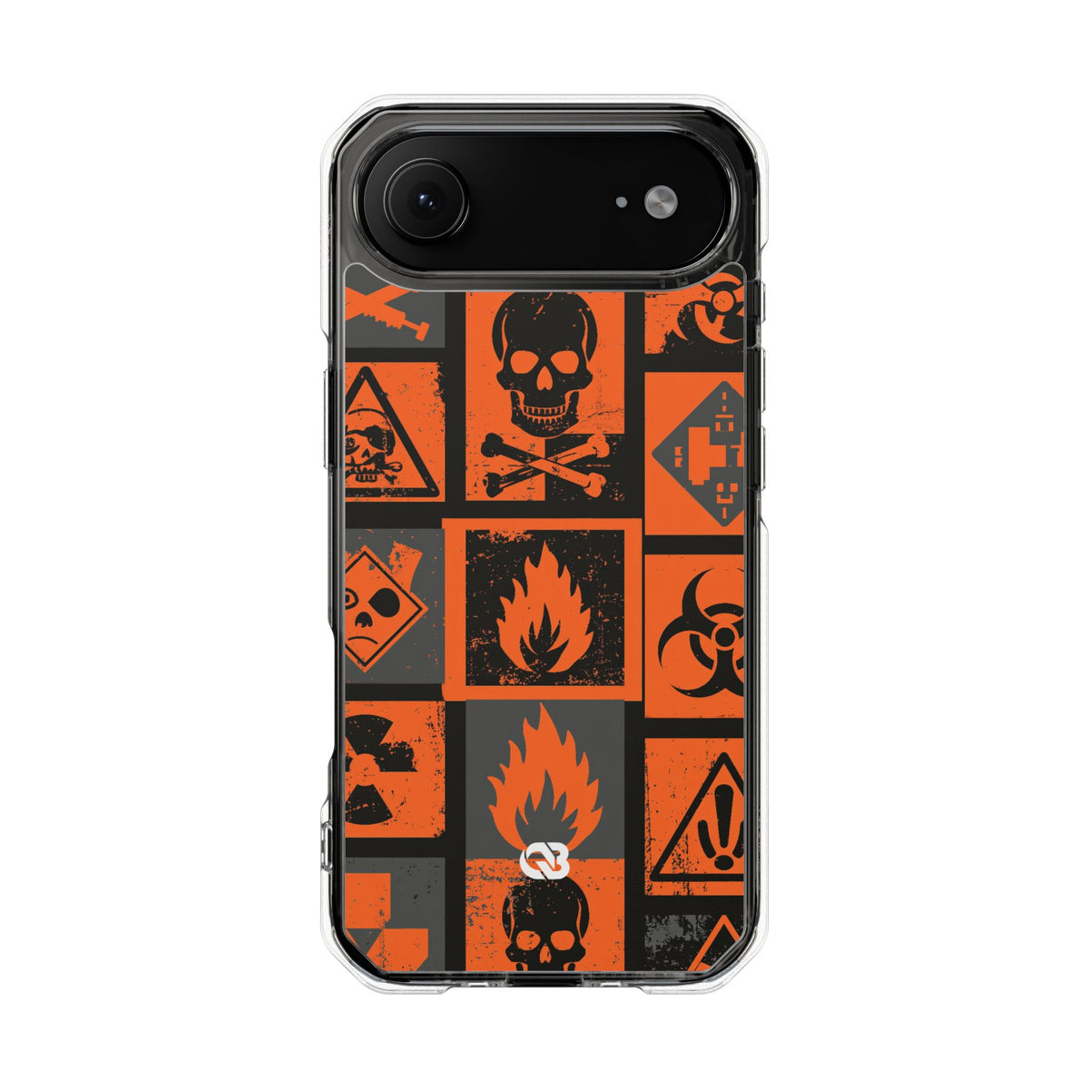 Urban Hazard · Clear Impact Magnetic Phone Case for iPhone · Orange