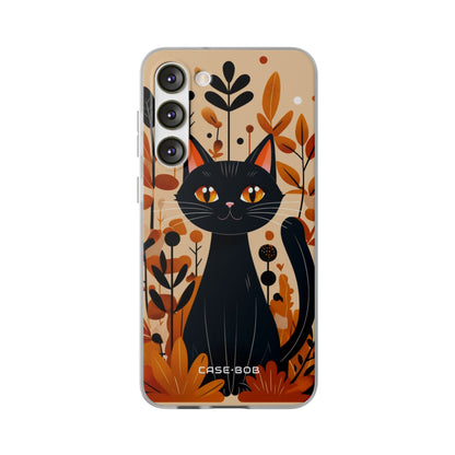 Sort Kat Glød Samsung S23 Plus Cover - Blødt