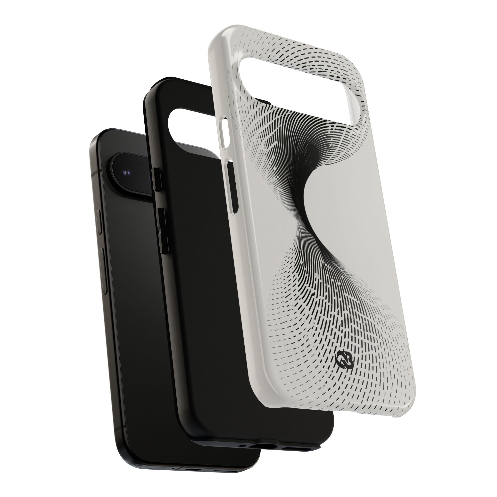 White Tough Phone Case for Google Pixel - Linear Torsion Grid