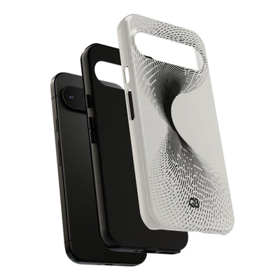 White Tough Phone Case for Google Pixel - Linear Torsion Grid