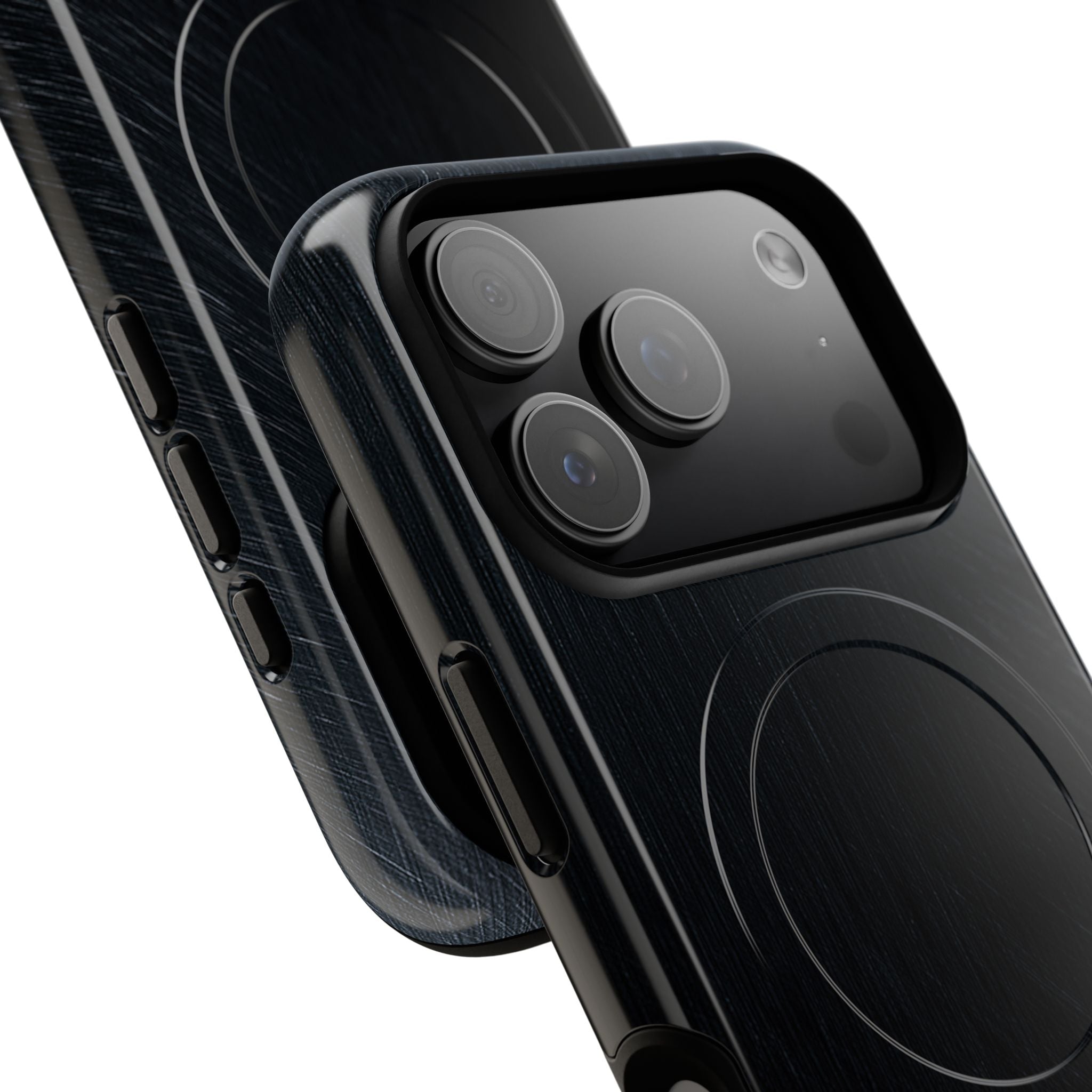 Black Tough 2.0 Magsafe Phone Case for iPhone - Midnight Brushed Grain