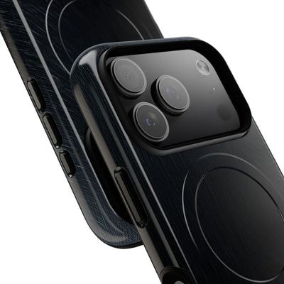 Black Tough 2.0 Magsafe Phone Case for iPhone - Midnight Brushed Grain