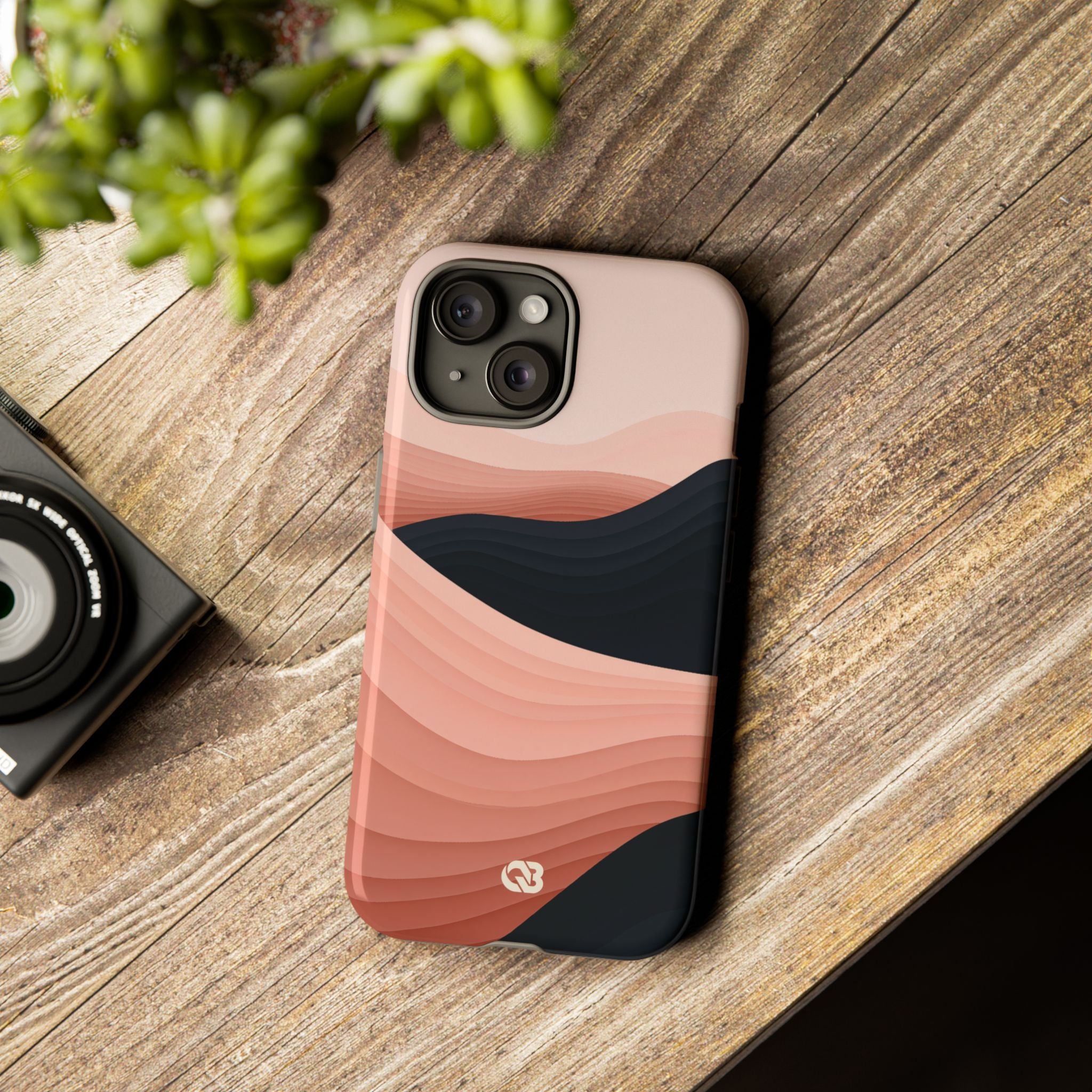 Pink Tough Phone Case for iPhone - Dune Shadow Layers