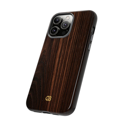 Brown Tough Phone Case for iPhone - Burnished Mahogany Grain