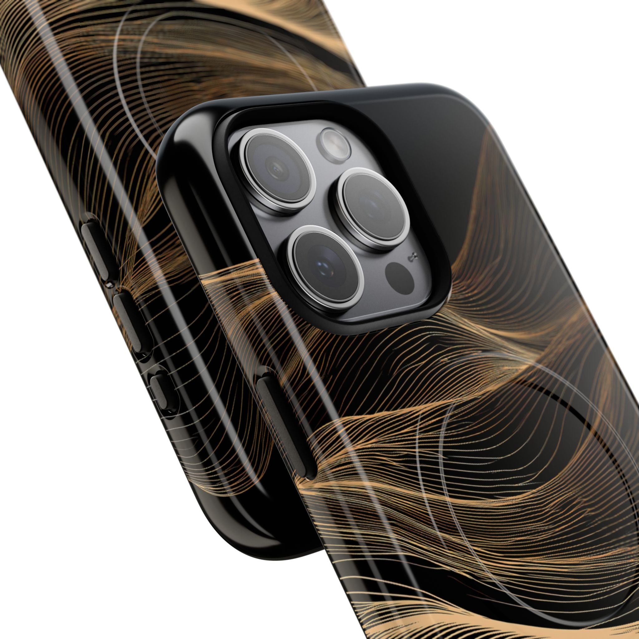 Black Tough 2.0 Magsafe Phone Case for iPhone - Copper Topo Ridge