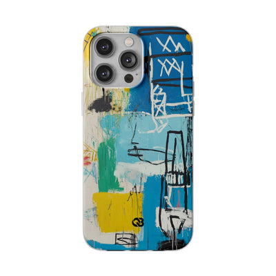 Azure Urban Scribble · Soft Phone Case for iPhone