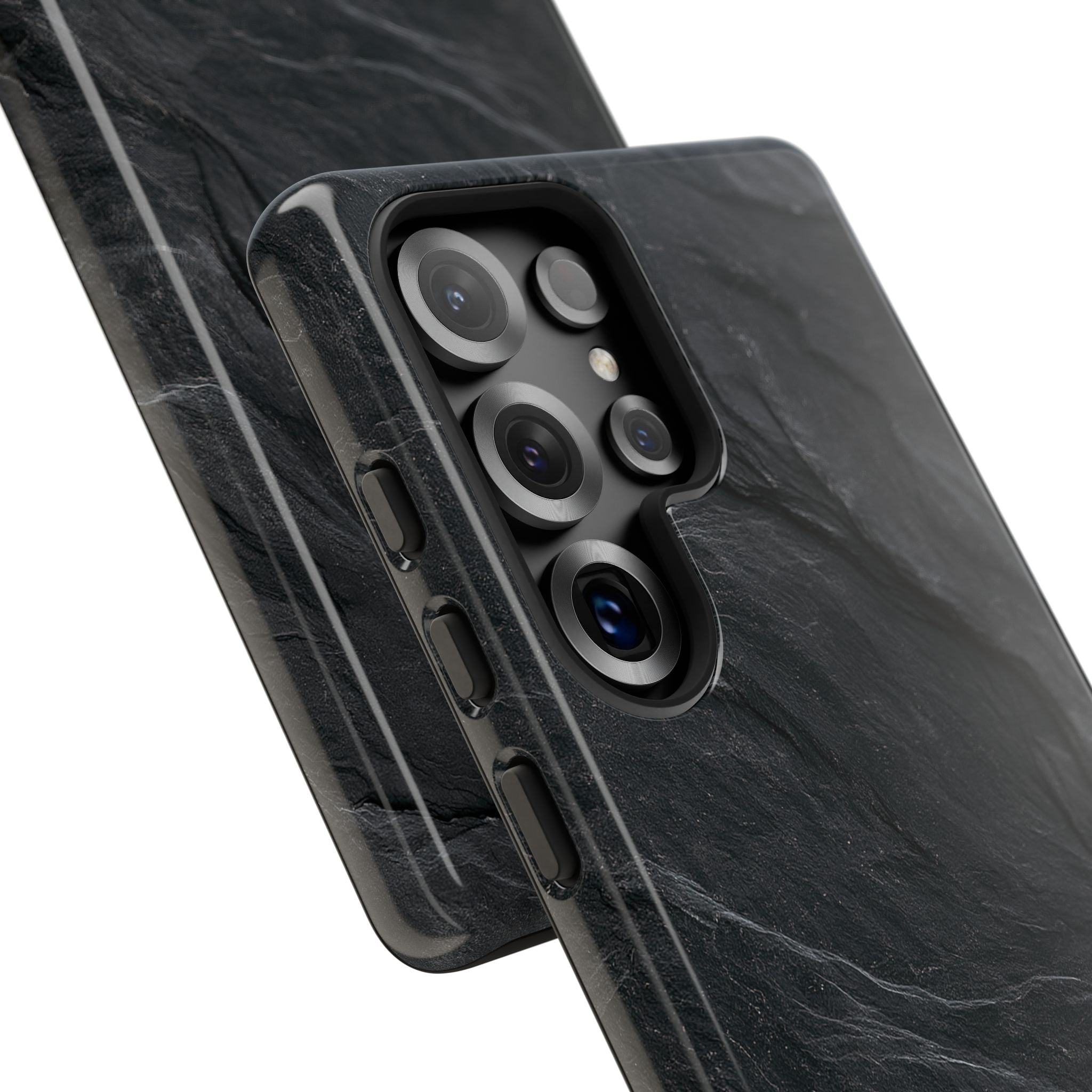 Black Tough Phone Case for Samsung - Midnight Slate Ridge