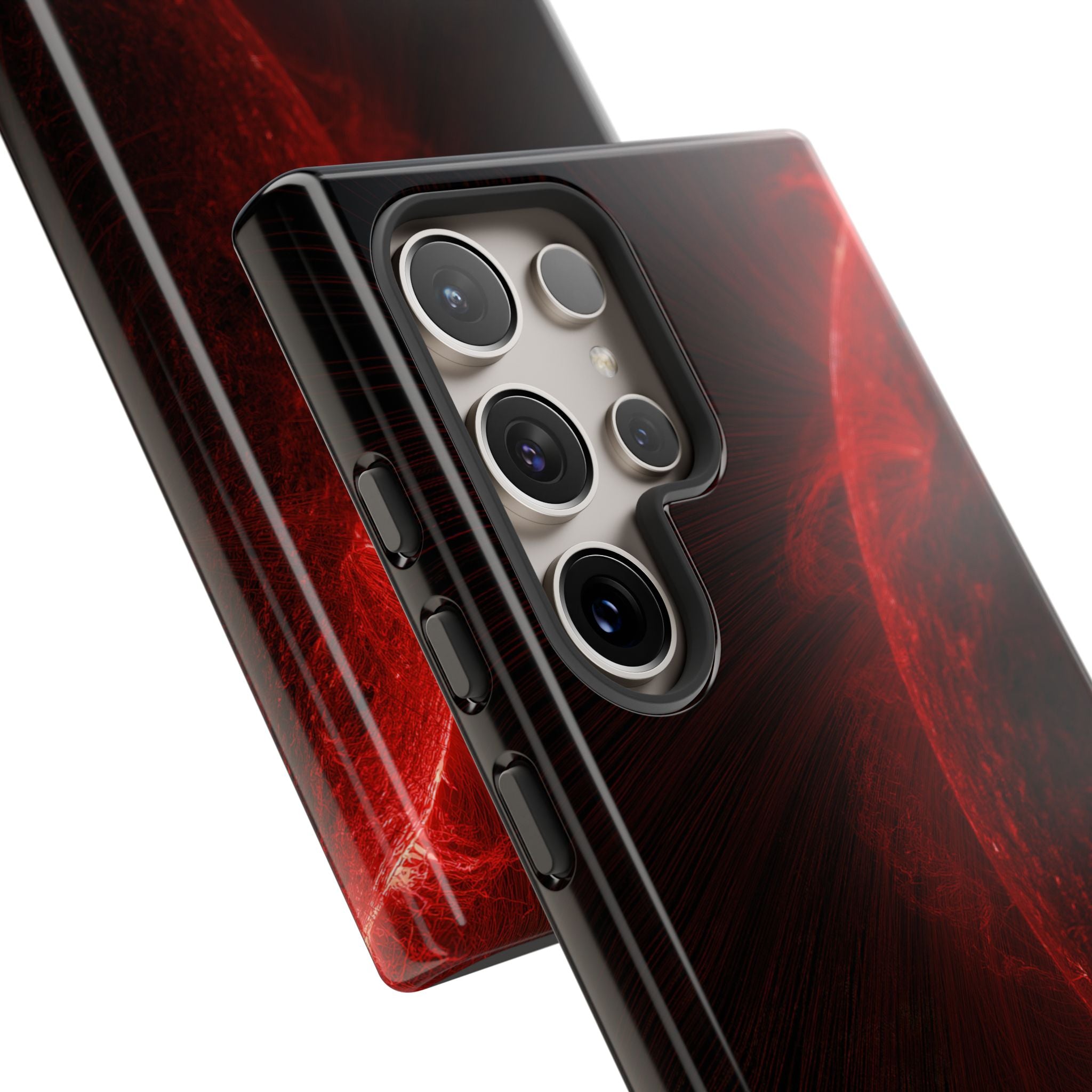 Red Tough Phone Case for Samsung - Solar Crimson Flare