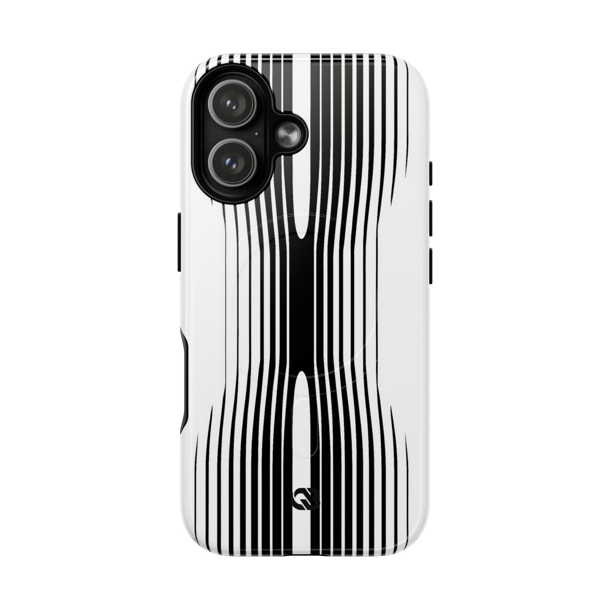 White Tough 2.0 Magsafe Phone Case for iPhone - Kinetic Mono Distortion