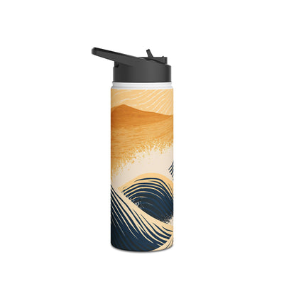 Golden Horizon Waves · Insulated Water Bottle · Blue