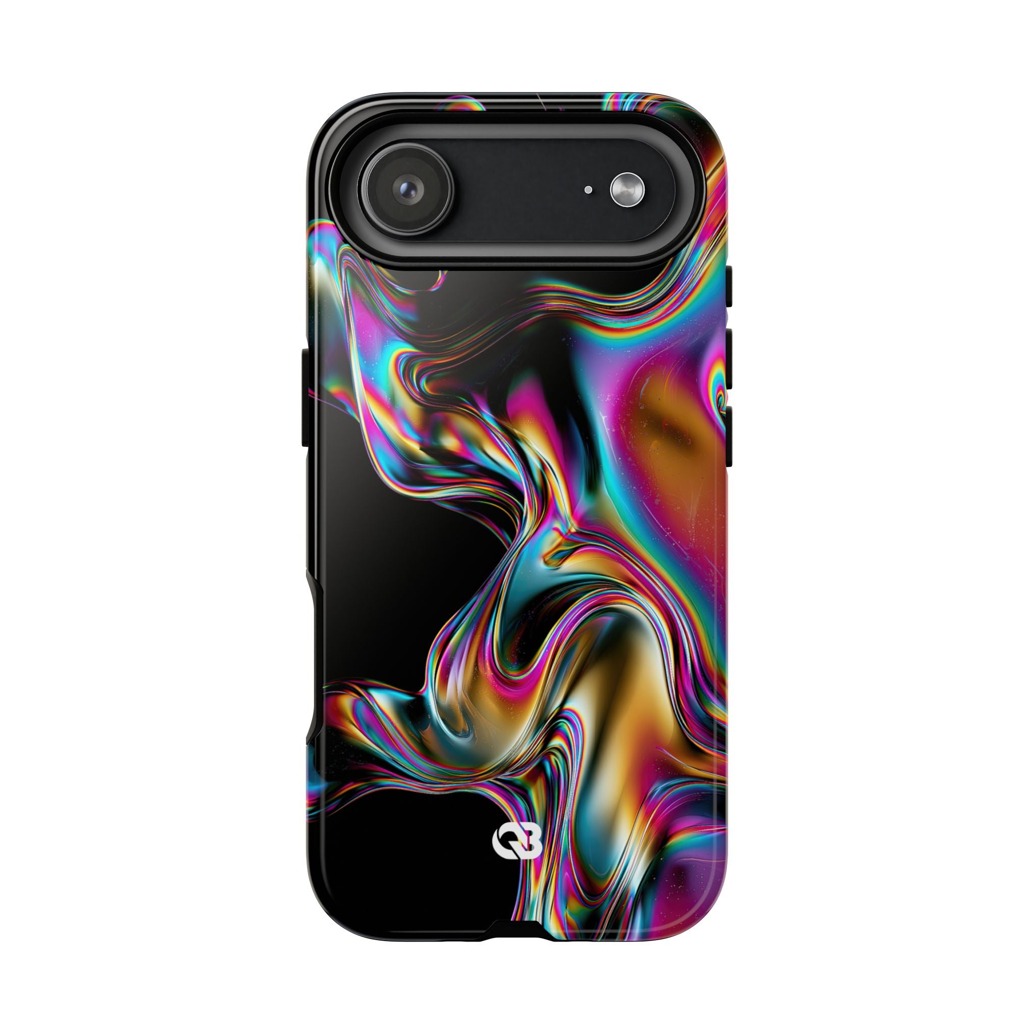 Purple Tough Phone Case for iPhone - Liquid Neon Chrome