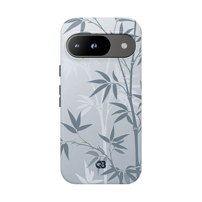 Misty Bamboo Grove · Tough Phone Case for Pixel ·  Blue