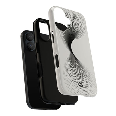 White Tough Phone Case for iPhone - Linear Torsion Grid