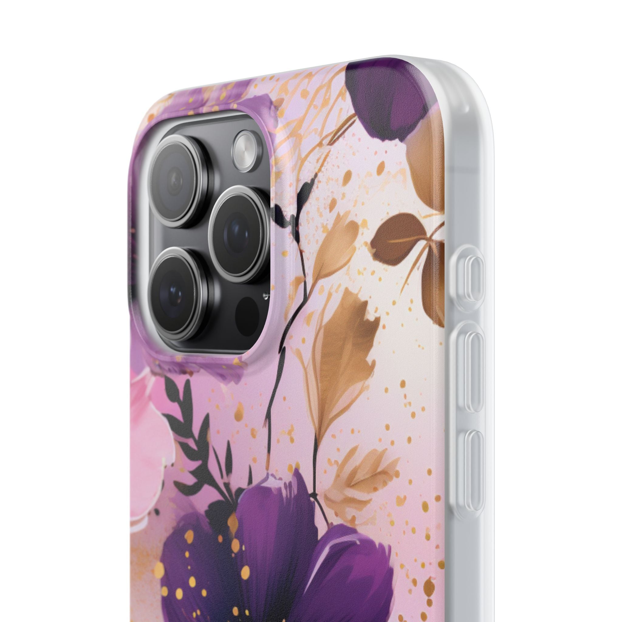 Gilded Violet Bloom · Soft Phone Case for iPhone