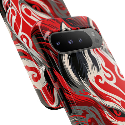 Crimson Kitsune Spirit · Tough Phone Case for Pixel ·  Red
