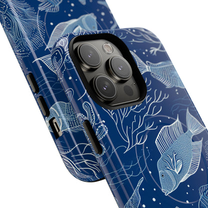 Navy Scale Reef iPhone 14 Pro Max Case - Tough+