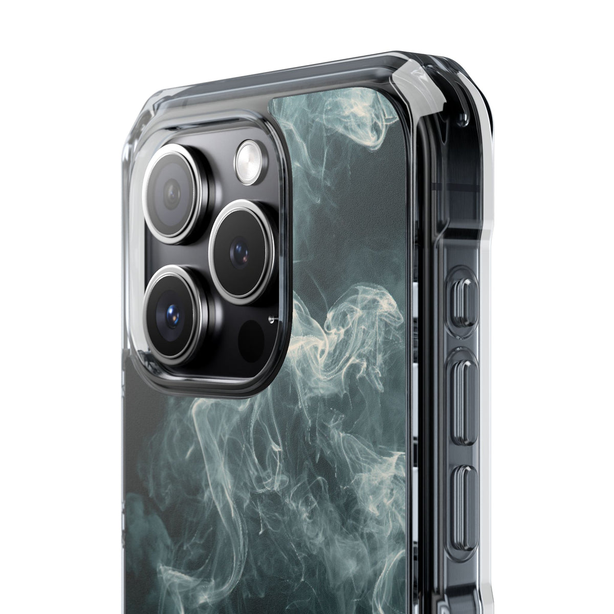 Luminescent Vapor Drift · Clear Impact Magnetic Phone Case for iPhone · Teal
