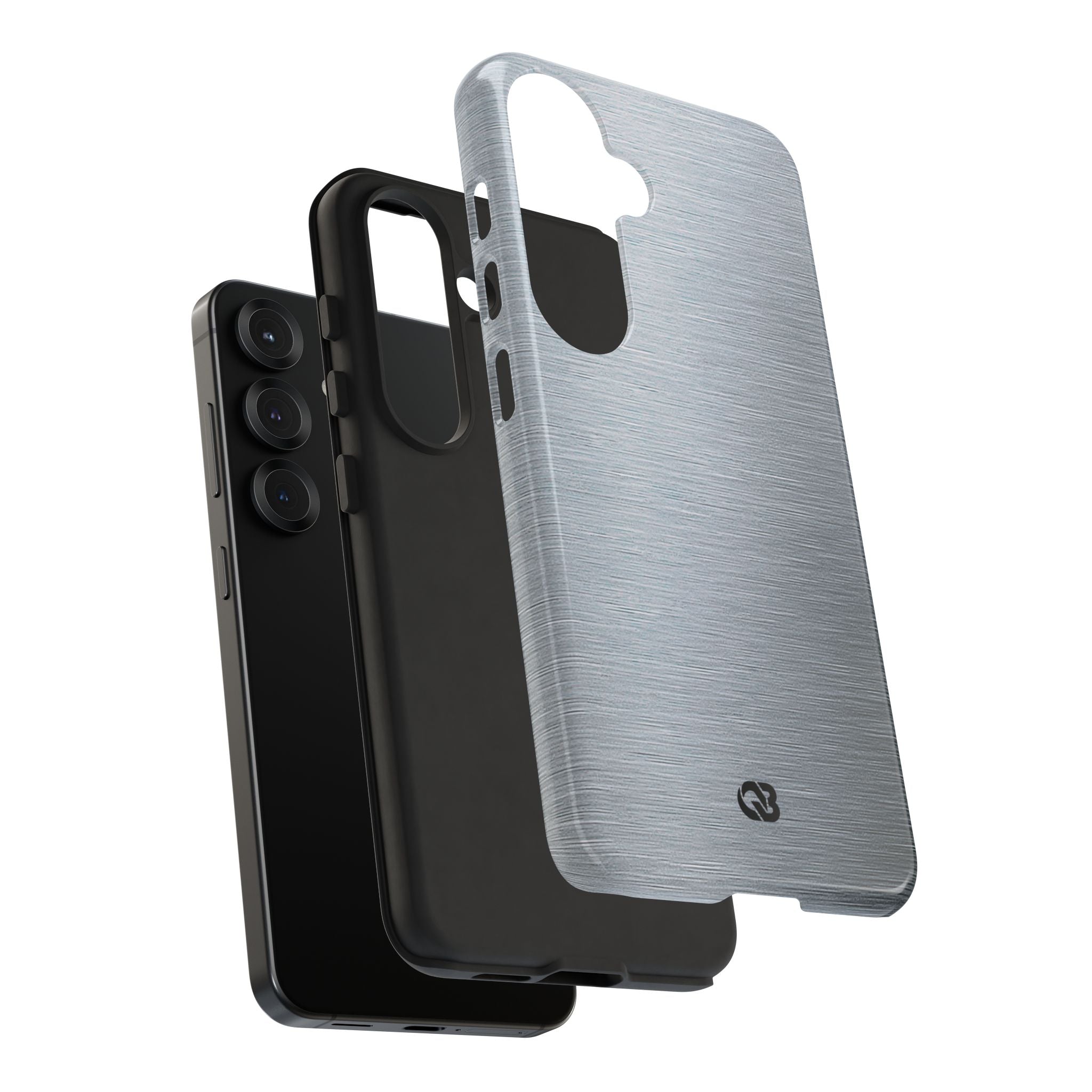 Silver Tough Phone Case for Samsung - Satin Chrome Grain
