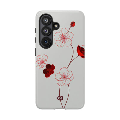 Red Tough Phone Case for Samsung - Kyoto Ember Bloom