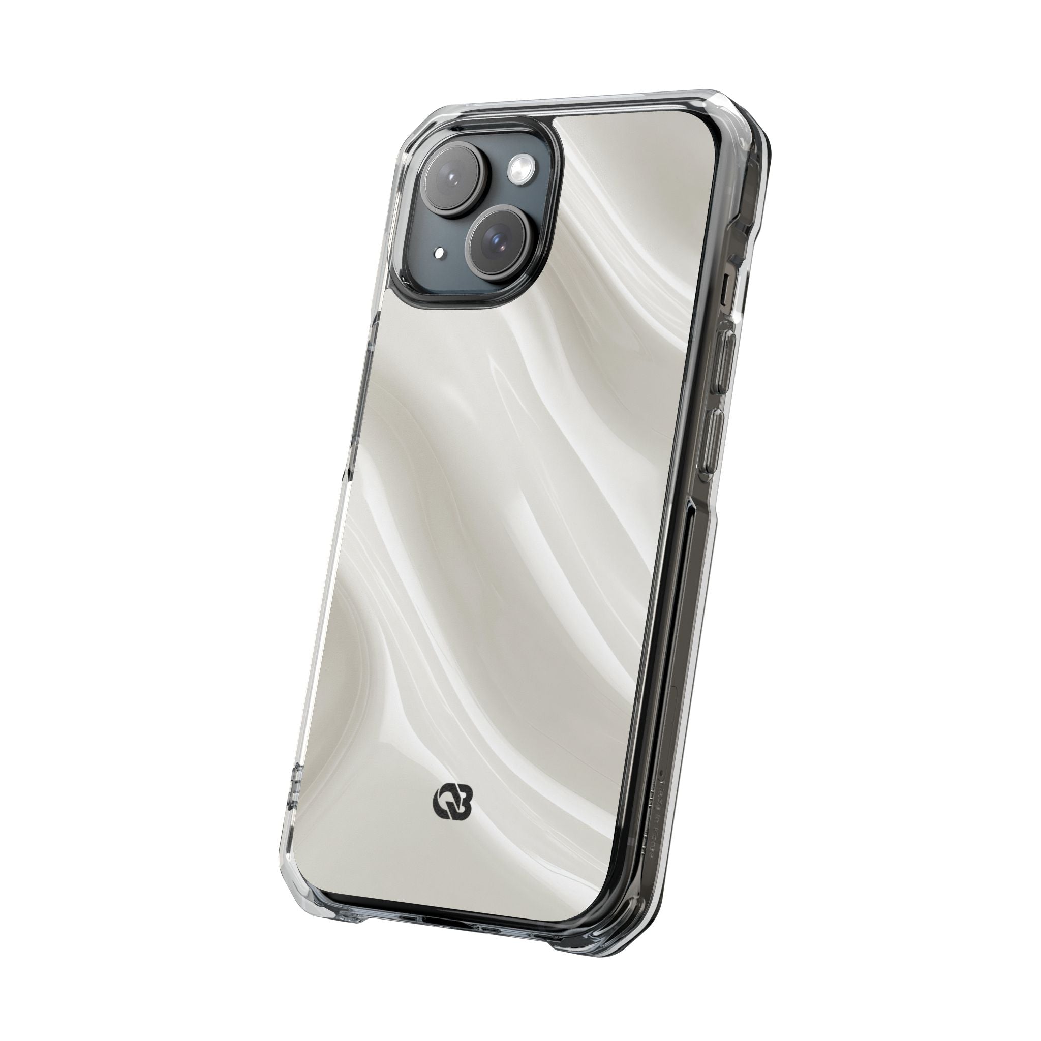 White Impact MagSafe Phone Case for iPhone - Polished Ivory Wave