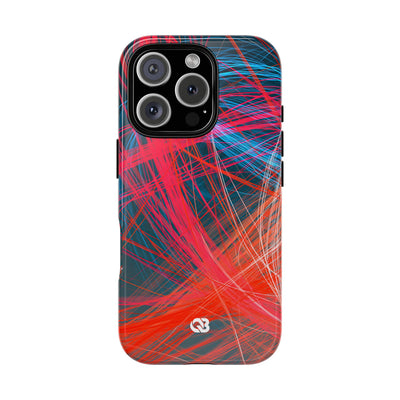 Neon Fiber Stream · Tough Phone Case for iPhone · Red
