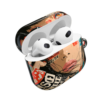 Shibuya Street Collage · Hard Case for AirPods & AirPods Pro · Red