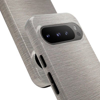 Brushed Silver Alloy · Tough Phone Case for Pixel ·  Silver