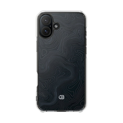 Black Impact MagSafe Phone Case for iPhone - Obsidian Ridge Topo