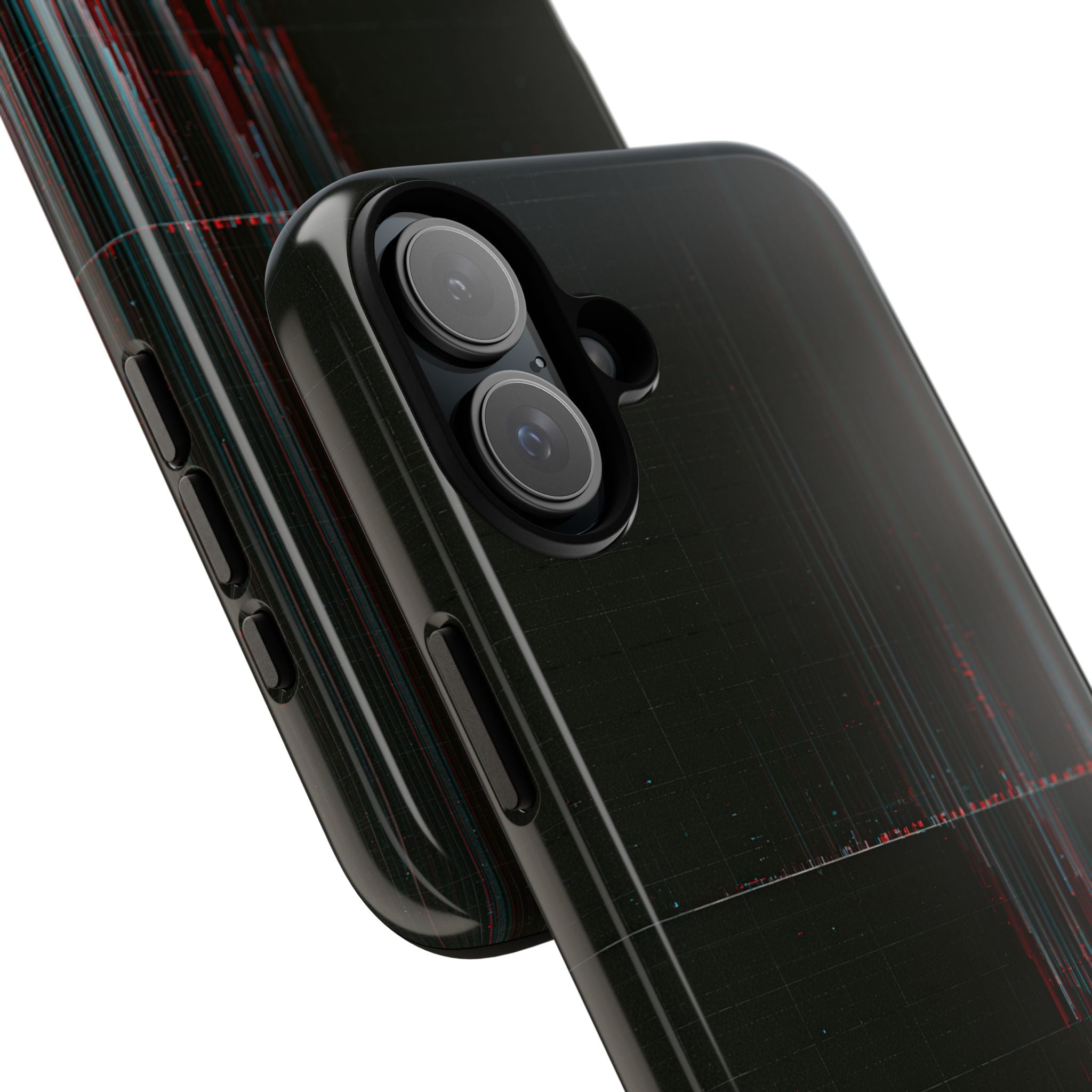 Black Tough Phone Case for iPhone - Corrupted Data Stream