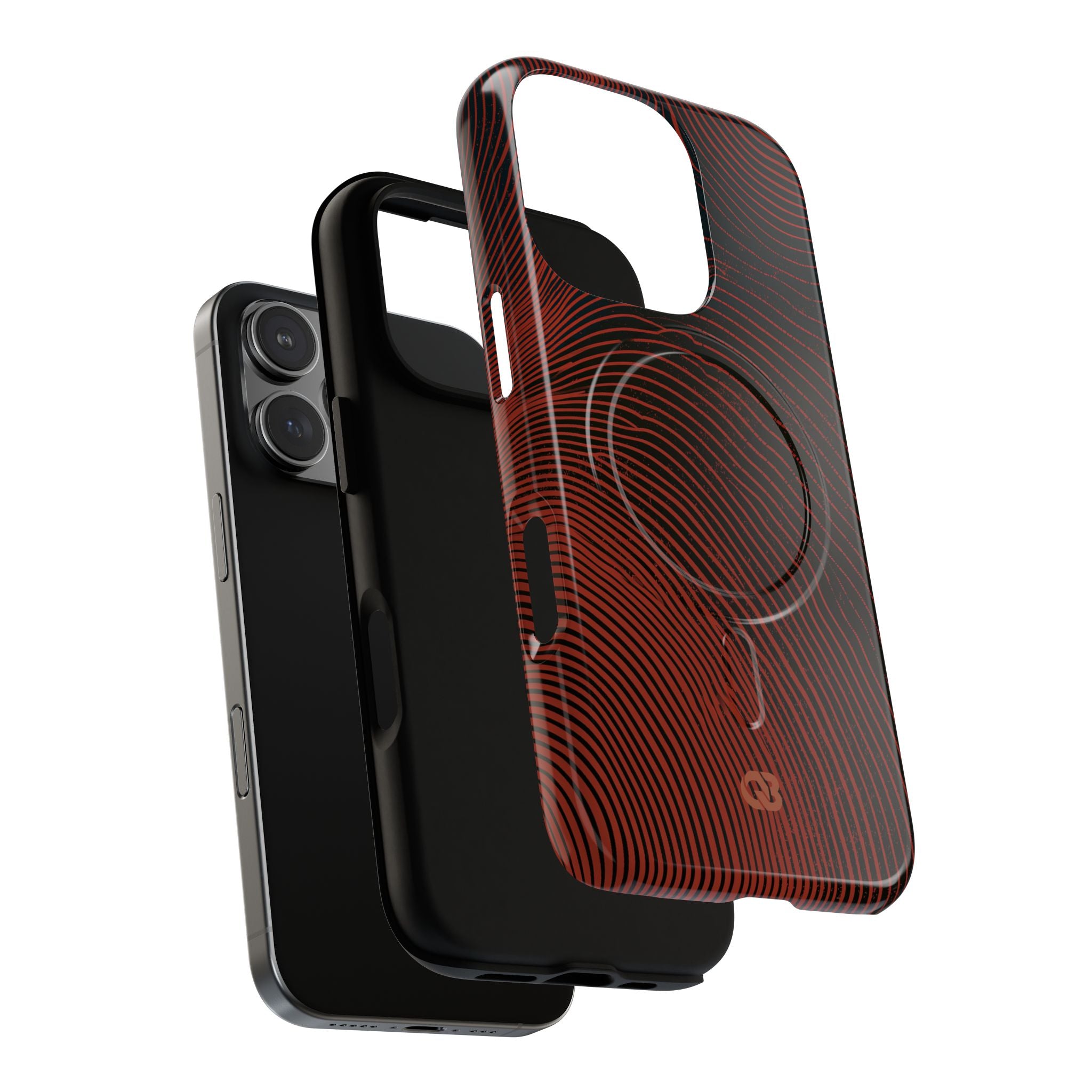 Red Tough 2.0 Magsafe Phone Case for iPhone - Terracotta Nerve Map