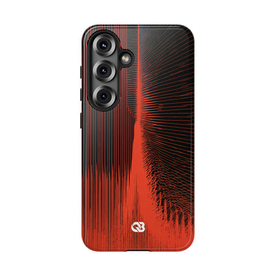 Red Tough Phone Case for Samsung - Crimson Frequency Pulse