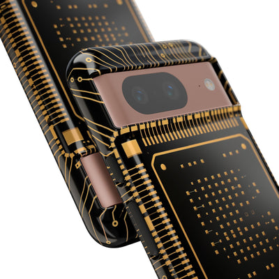 Gold Tough Phone Case for Google Pixel - Cyber Gold Processor
