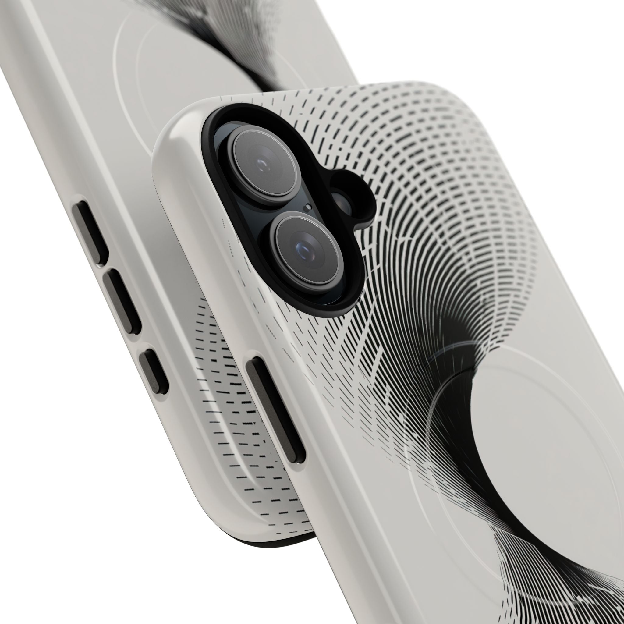 White Tough 2.0 Magsafe Phone Case for iPhone - Linear Torsion Grid