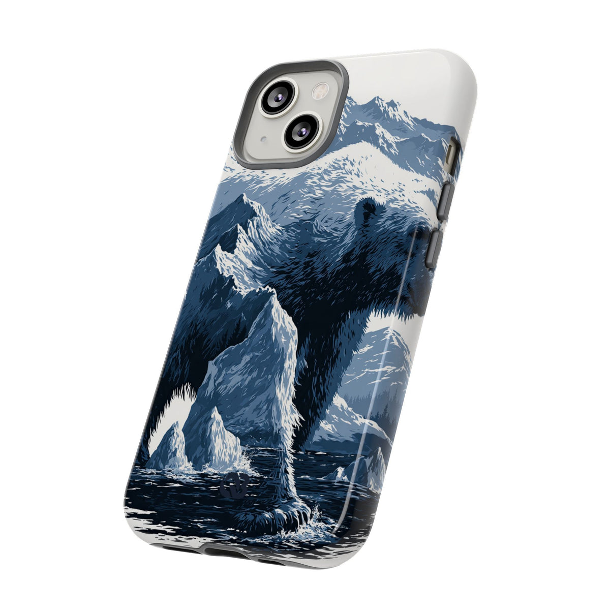 Fjord Summit Bear · Tough Phone Case for iPhone · Blue