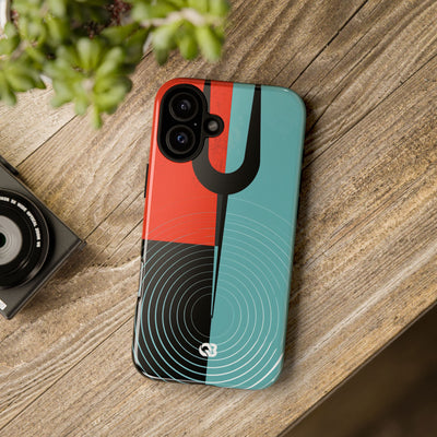 Teal Tough Phone Case for iPhone - Sonic Static Split