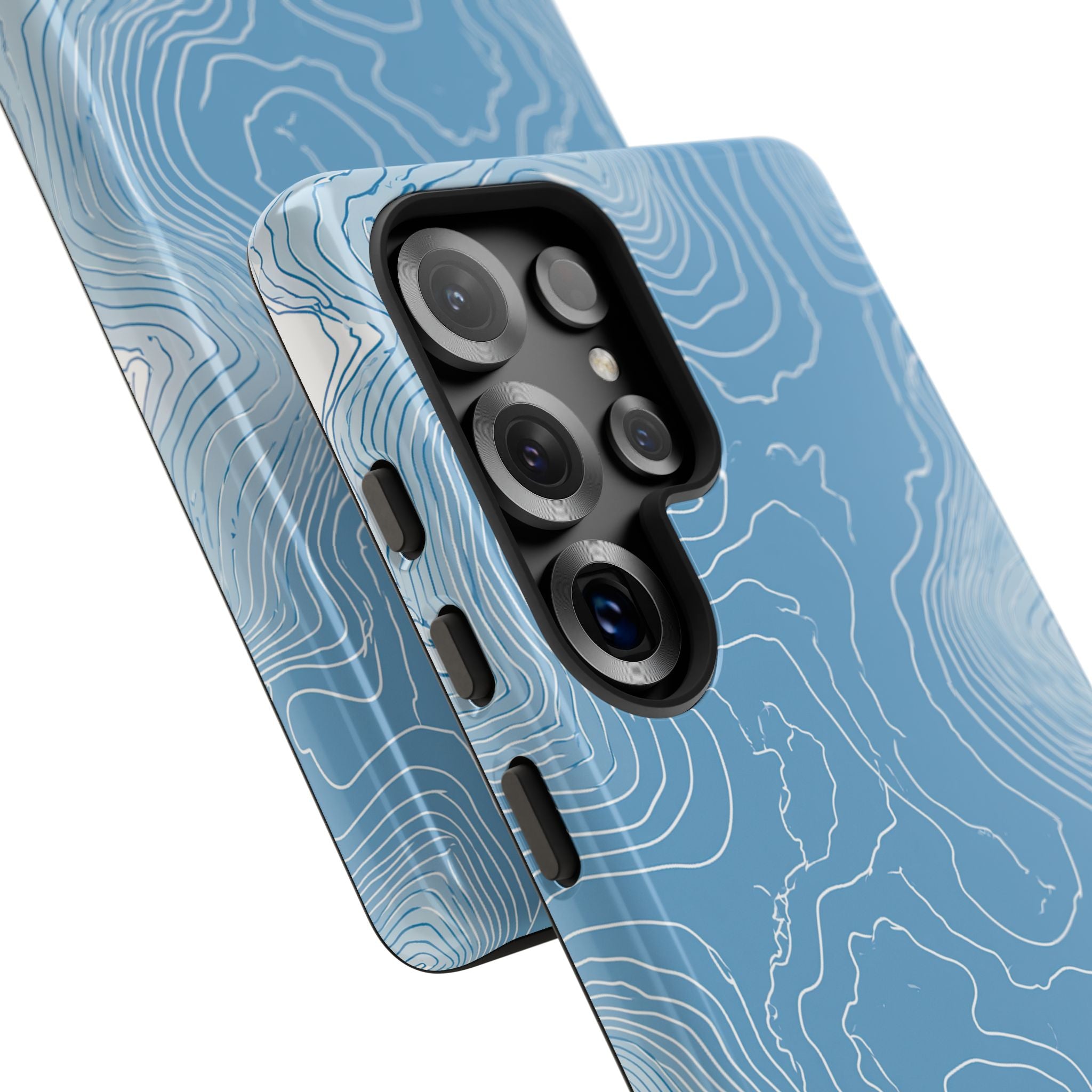 Blue Tough Phone Case for Samsung - Glacial Ridge Topo