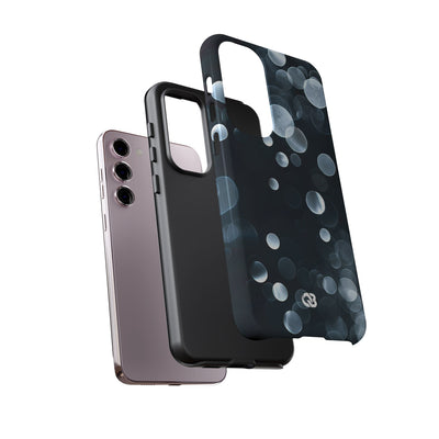 Black Tough Phone Case for Samsung - Silver Orbit Glow