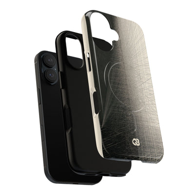 Beige Tough 2.0 Magsafe Phone Case for iPhone - Brutalist Graphite Grid