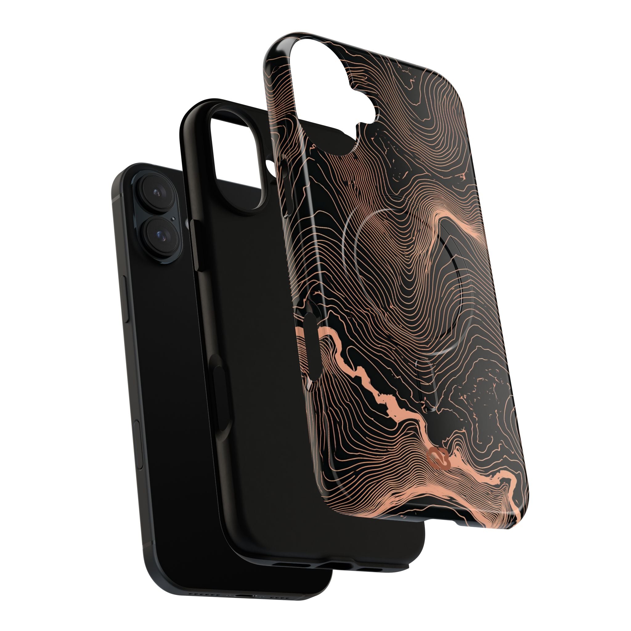 Orange Tough 2.0 Magsafe Phone Case for iPhone - Salmon Ridge Topo